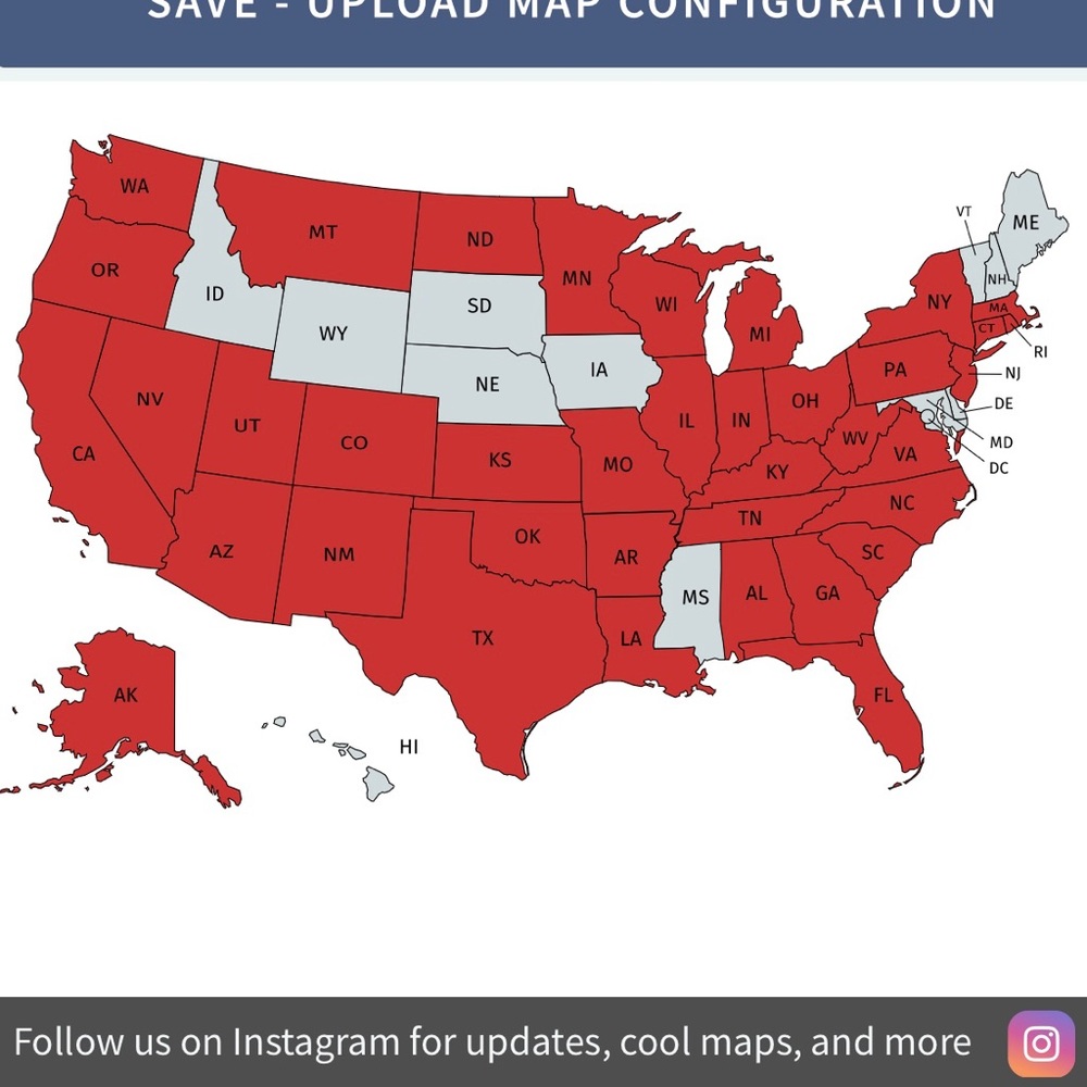 •States I've shipped to•